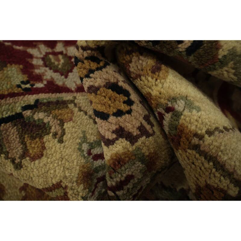 Hand Knotted Oriental 100% Wool Carpet Traditional All-Over Beige & Ivories Agra Area Rug - 4' 0'' X 2' 6''