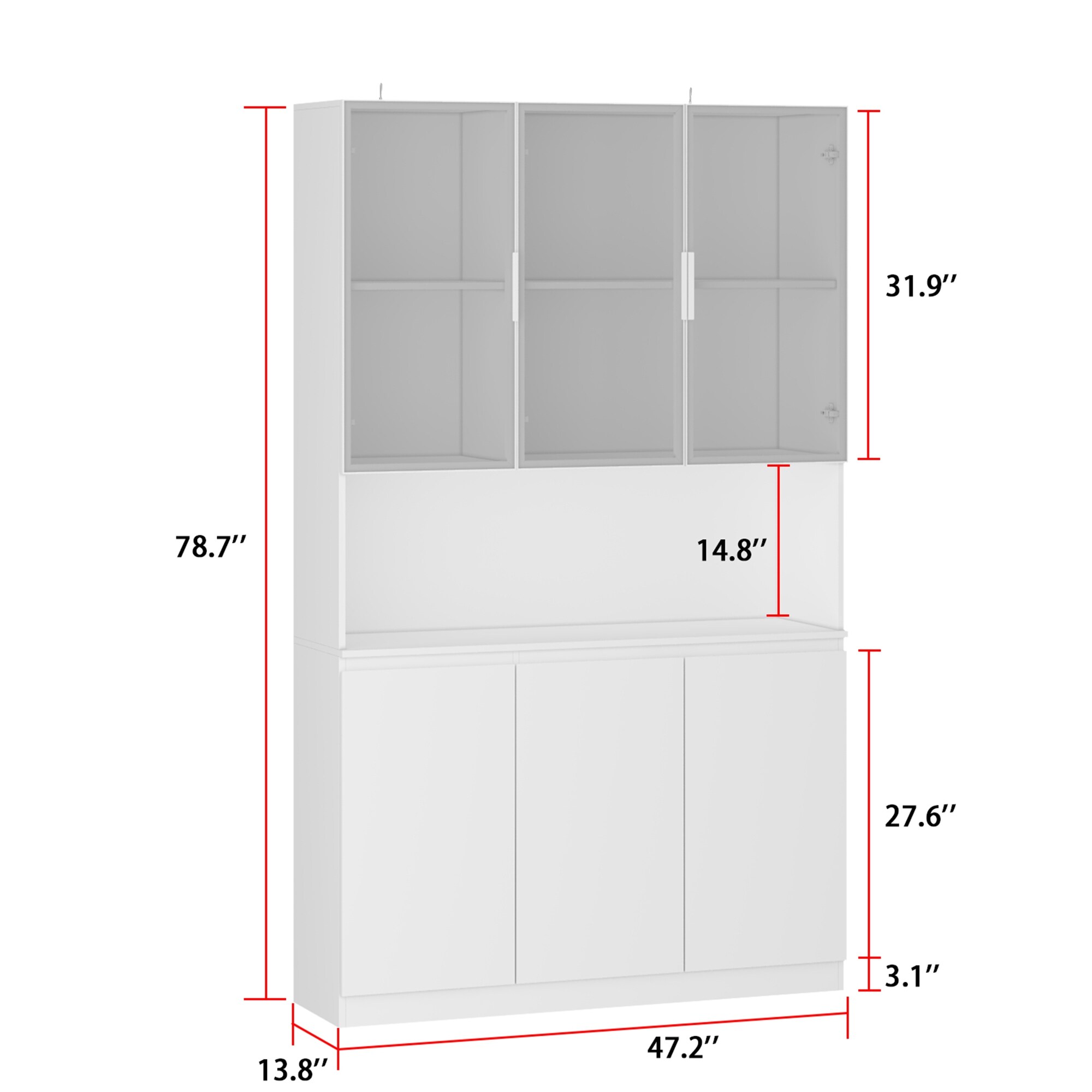 Modular Elegant Display Cabinet with Glass Doors Light Booshelf Closet - On  Sale - Bed Bath & Beyond - 37991966
