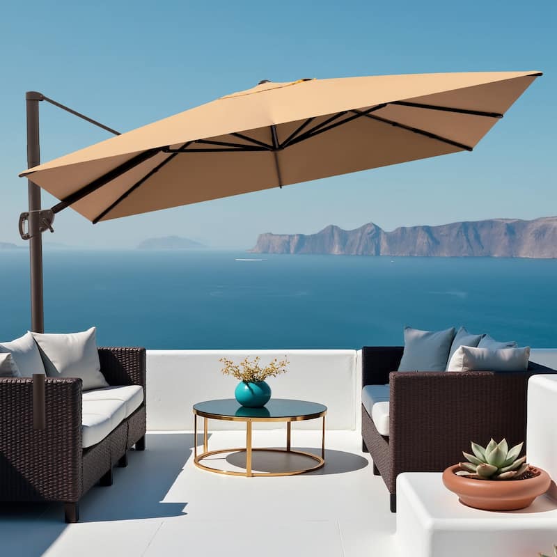 Outdoor Patio Umbrella 9 FT x 11 FT Cantilever-Offset Umbrella