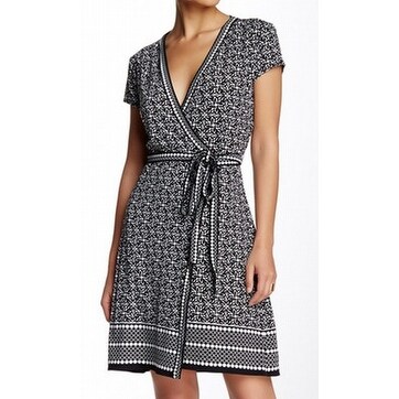 wrap dress black and white