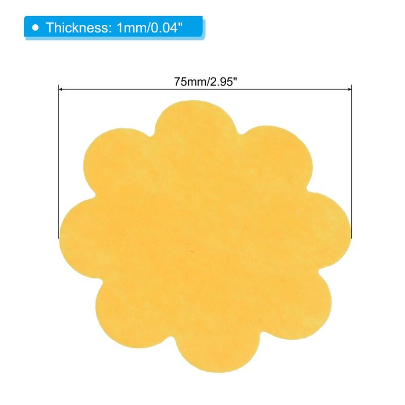 30pcs Plant Pot Hole Pad Nonwoven Flower Bonsai Bottom Soil Mat - Yellow - 3"