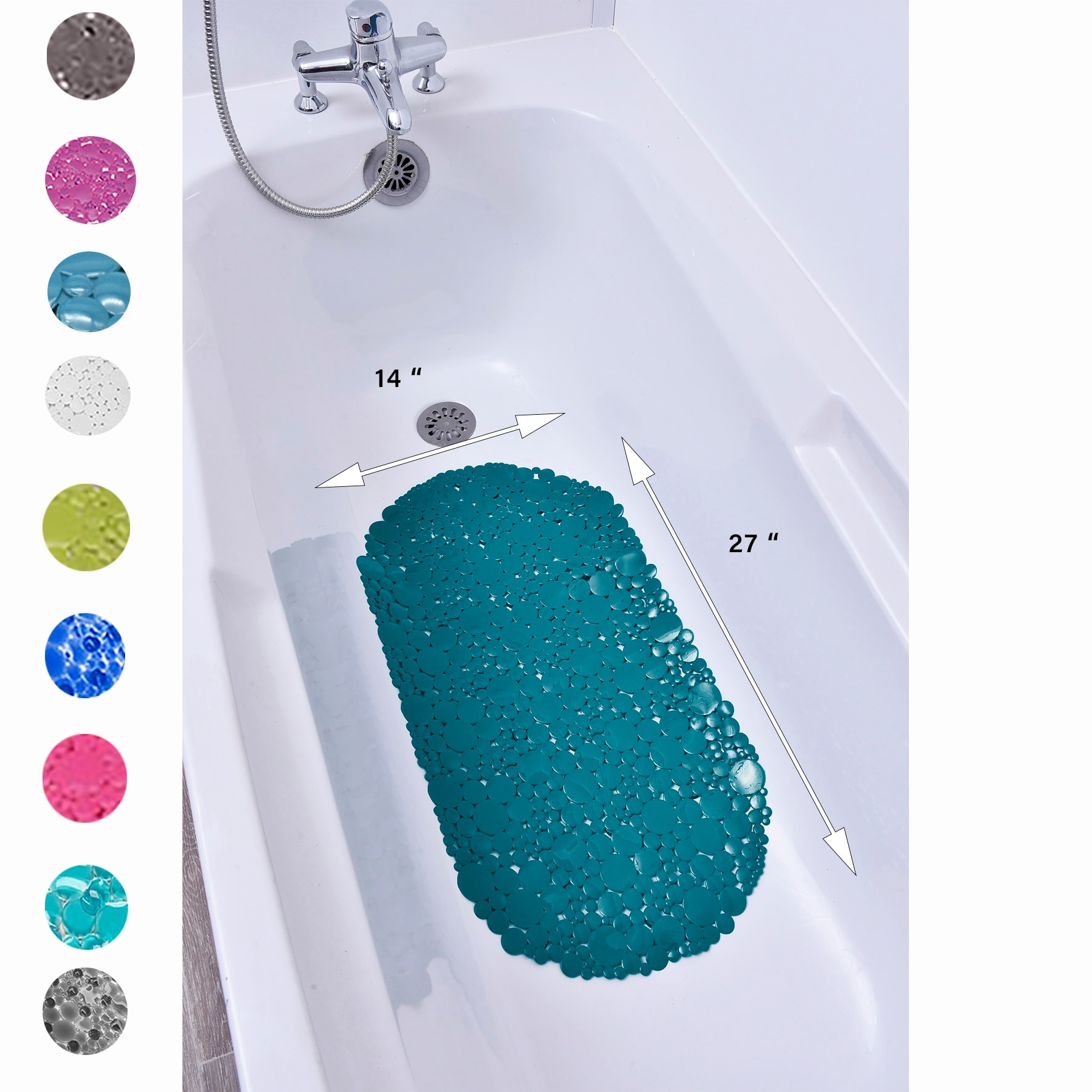 Bubbles Non-Slip Oval Bathtub Mat 28 L x 15 W - On Sale - Bed Bath