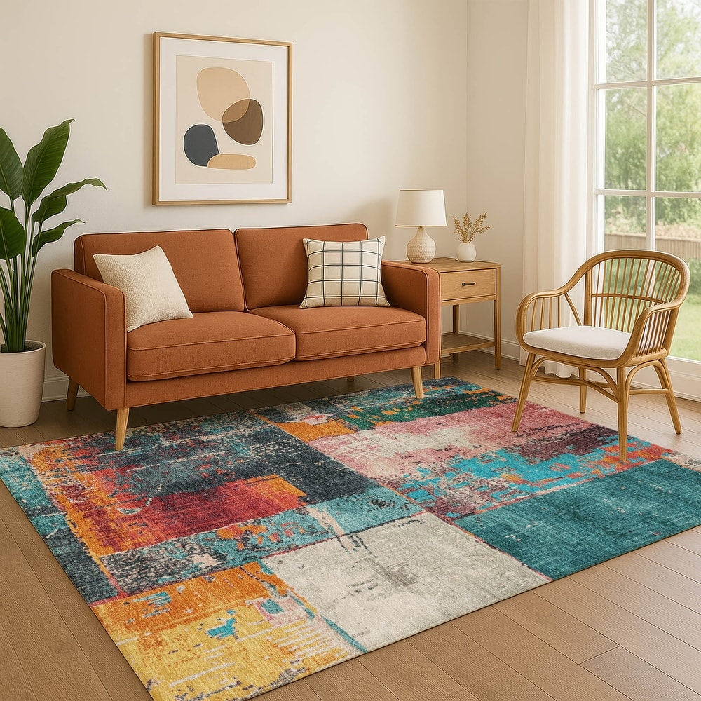 Premium Washable Super Soft Contemporary Geo Mayfield Rug