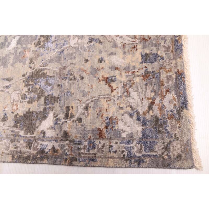 ECARPETGALLERY Hand-knotted Heritage Grey Silk, Wool Rug - 7'11 x 9'11