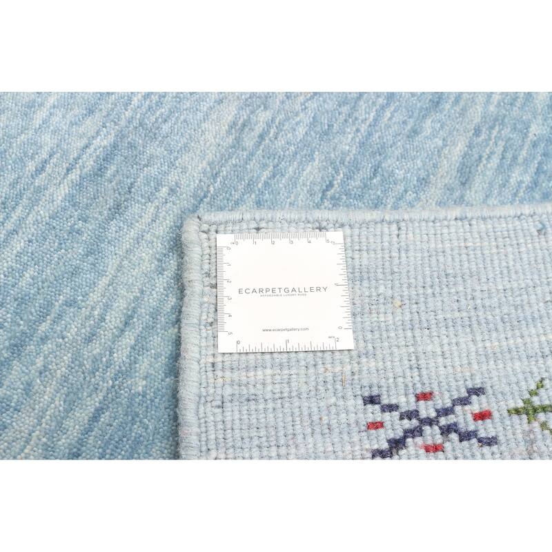 ECARPETGALLERY Hand Loomed Kashkuli Gabbeh Turquoise Wool Rug - 3'2 x 5'0