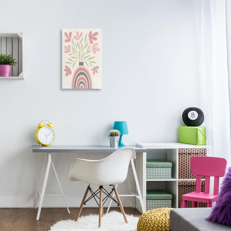 Stupell Pastel Arched Flower Vase Canvas Wall Art Design By Martina Pavlova