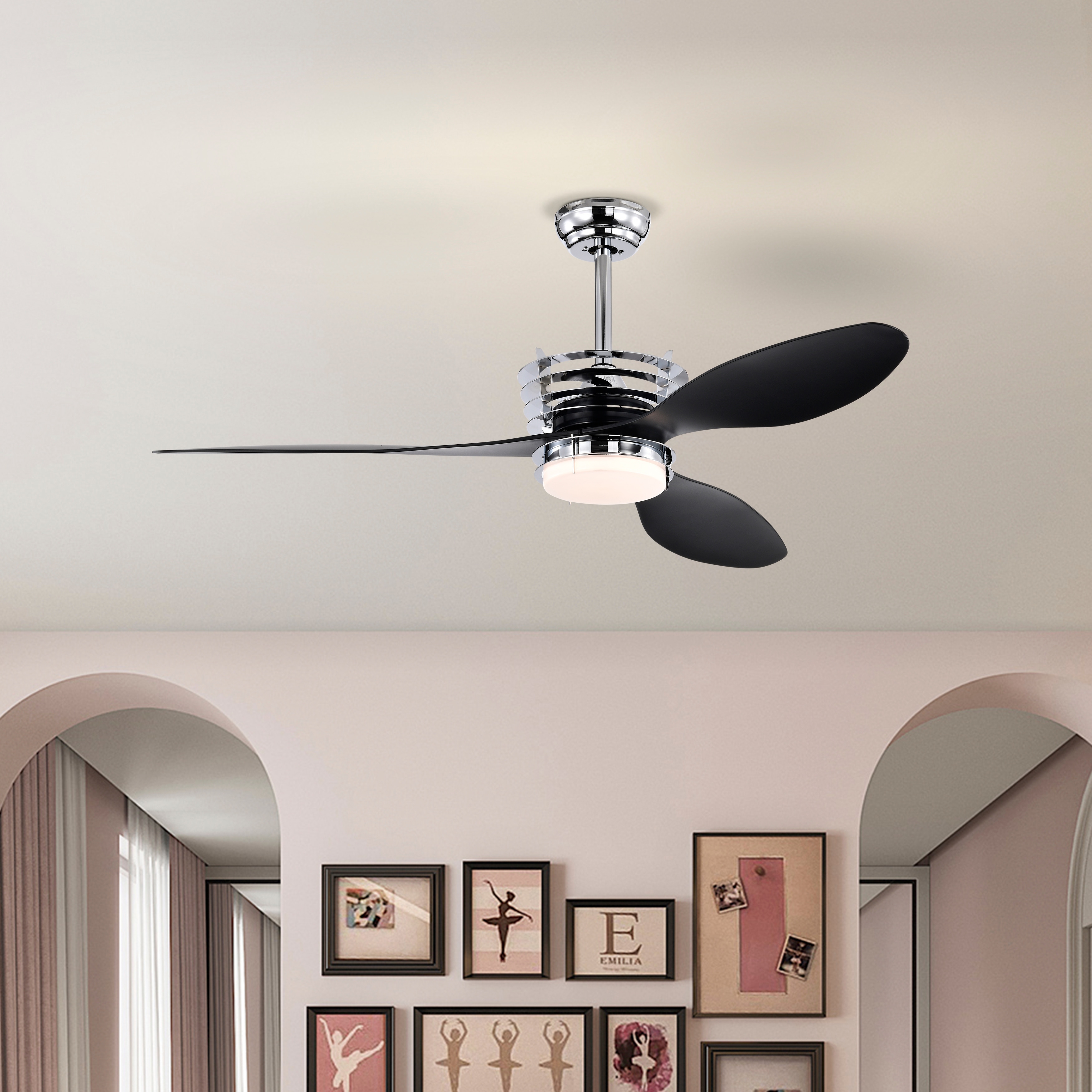 52'' ABS Blades Ceiling Fan with Lights and DC Remote