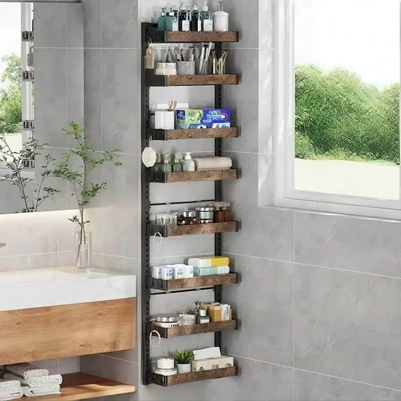 Over The Door Pantry Organizer, 8-Tier Adjustable Over-Door Storage Organizer, Multi-Space Kitchen, Bathroom, Bedroom