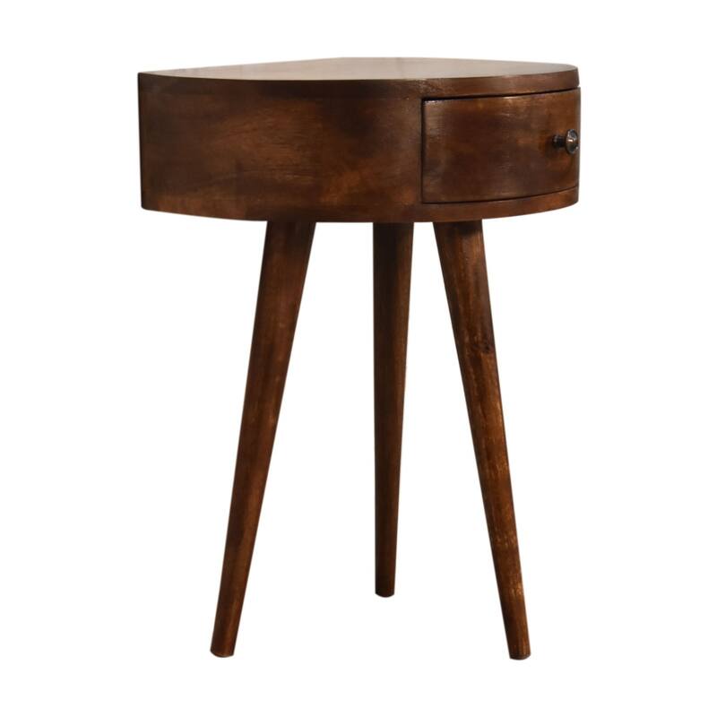 Artisan Furniture Solid Wood Chestnut Semi Circle Nightstand