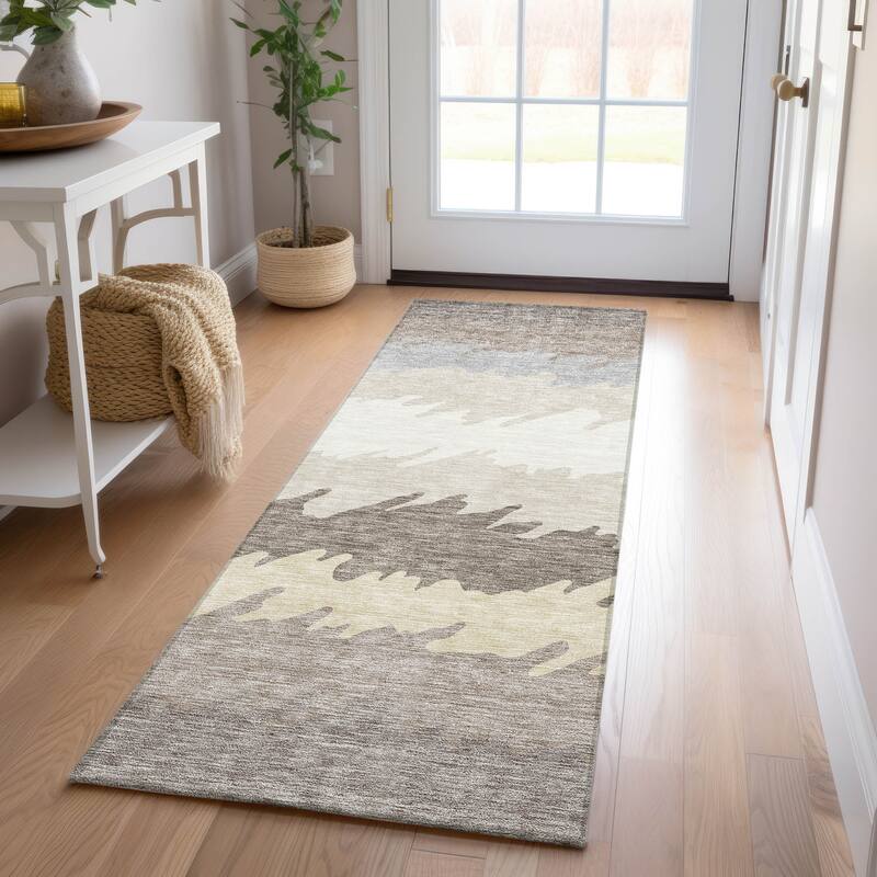 Machine Washable Indoor/ Outdoor Chantille Ombre Abstract Rug