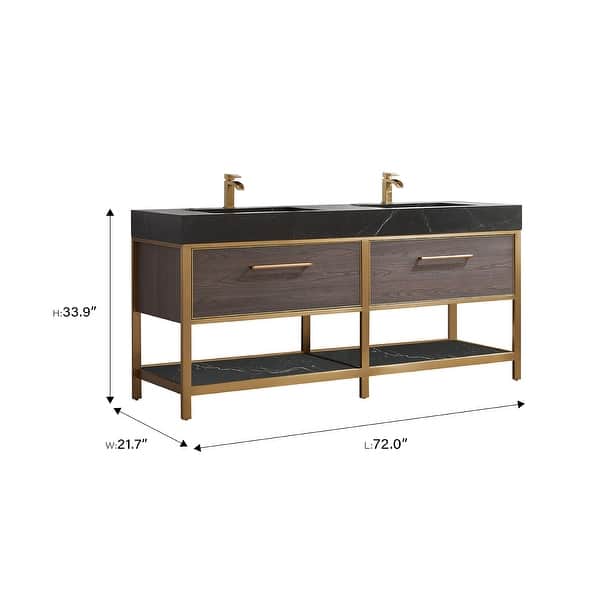 dimension image slide 0 of 3, Segovia Bath Vanity with Sintered Stone Top