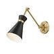 preview thumbnail 1 of 9, Z-Lite 351S Soriano 7" Tall Wall Sconce Matte Black / Modern Gold