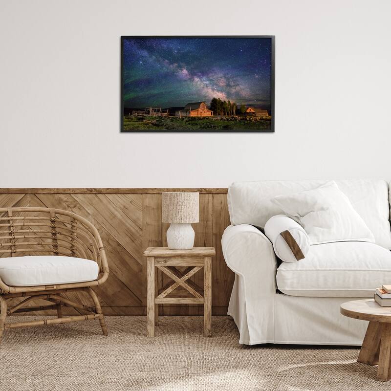 Stupell Nebula Sky over Farm Scene Framed Giclee Art Design By Royce Bair