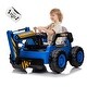 preview thumbnail 8 of 18, Ride On Excavator for Kids, 4WD Electric Excavator Toy Blue