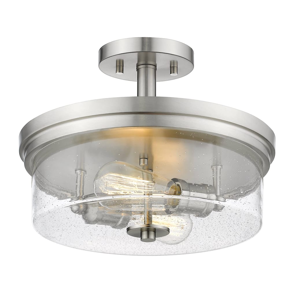 Bellevue Trigvey 2 Light 13" Wide Semi-Flush Drum Ceiling Fixture