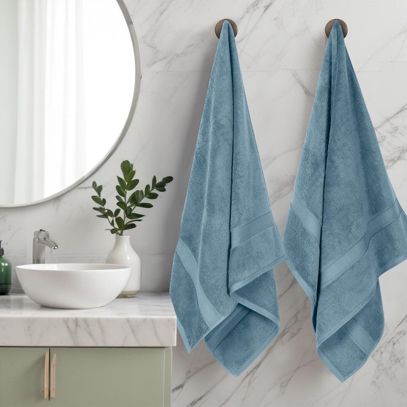 Superior Egyptian Cotton Pile Heavyweight Bath Towel Set of 2