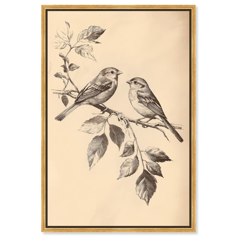 Pair of Finches II Canvas by Art Remedy - Gold - 30" x 45"