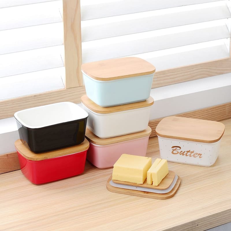 LOVECASA Porcelain 24Oz. Butter Dish with Lid