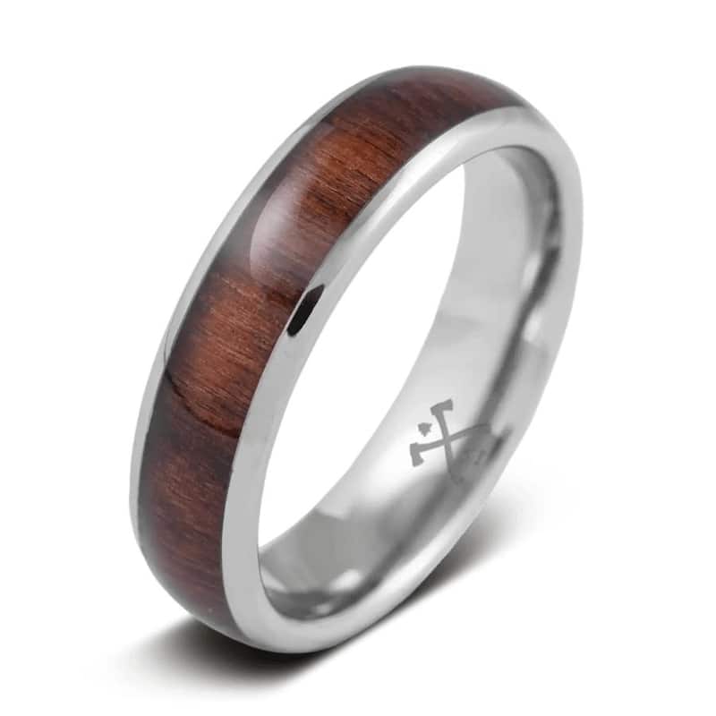 Manly Bands THE WRITER Tungsten with Inlay 6mm Polished Band
