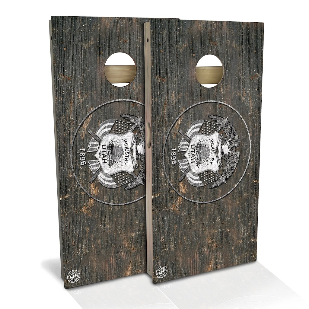 Utah Flag Rustic Outdoor Cornhole Board Set
