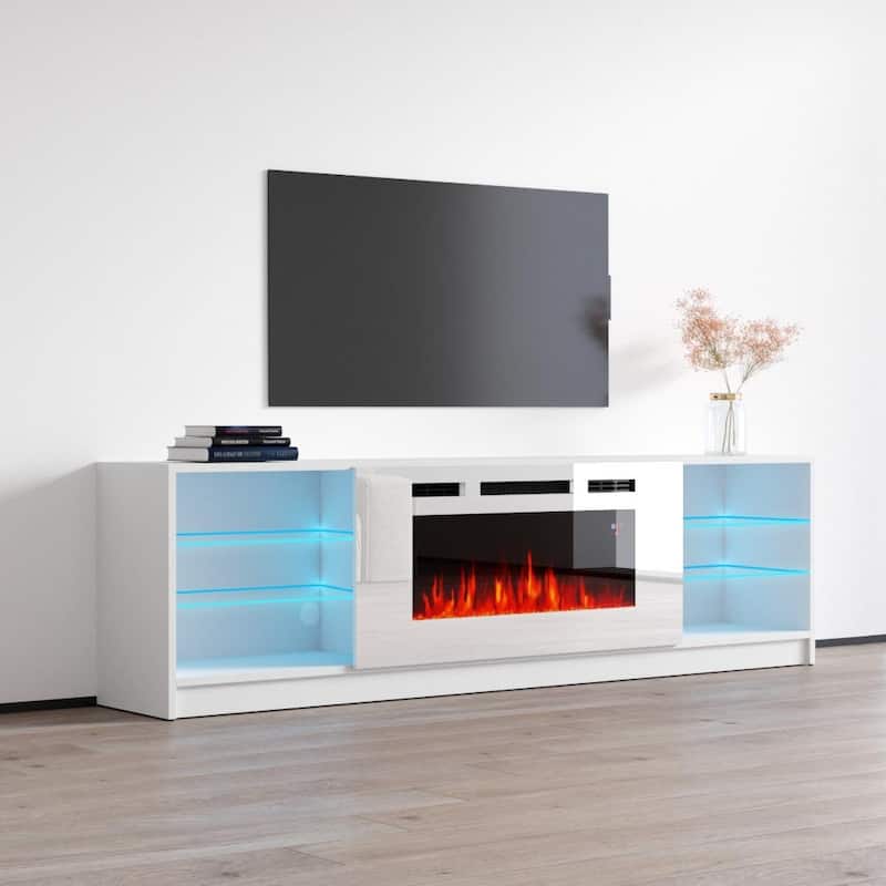 Boston WH01 79-inch Modern Electric Fireplace TV Stand