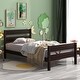 preview thumbnail 2 of 14, Twin Platform Bed with Storage, Headboard, and Footboard - White Pine Wood, Space-Saving Design