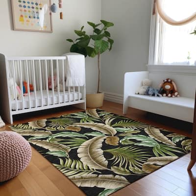 Premium Washable Super Soft Tropical Palms Mayfield Rug