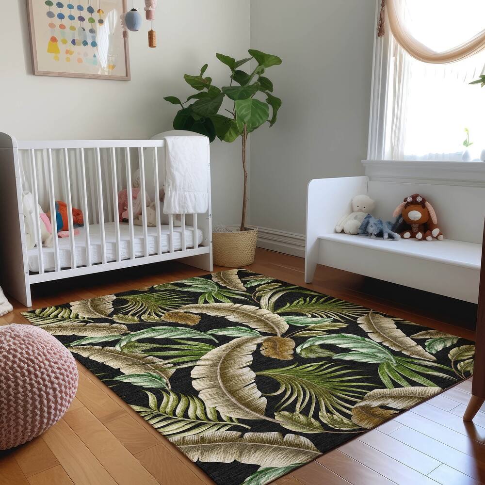 Premium Washable Super Soft Tropical Palms Mayfield Rug
