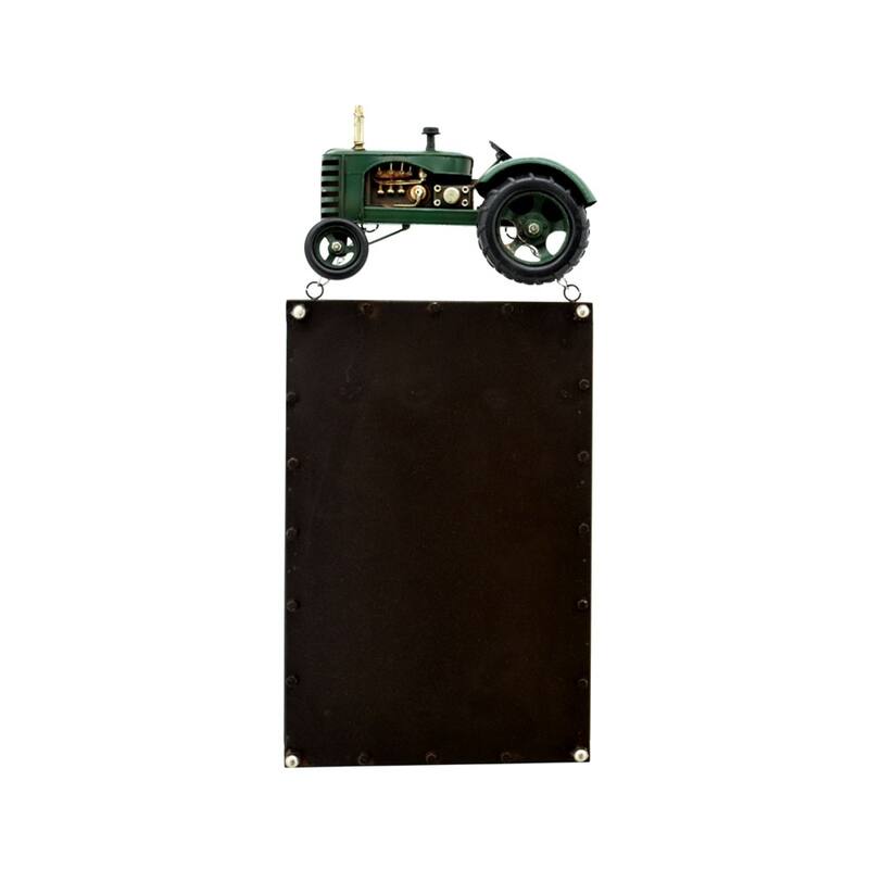 Magnetic Message Boards with Iron Tractor - 10.2" L x 2.4" W x 22" H - Dark Green