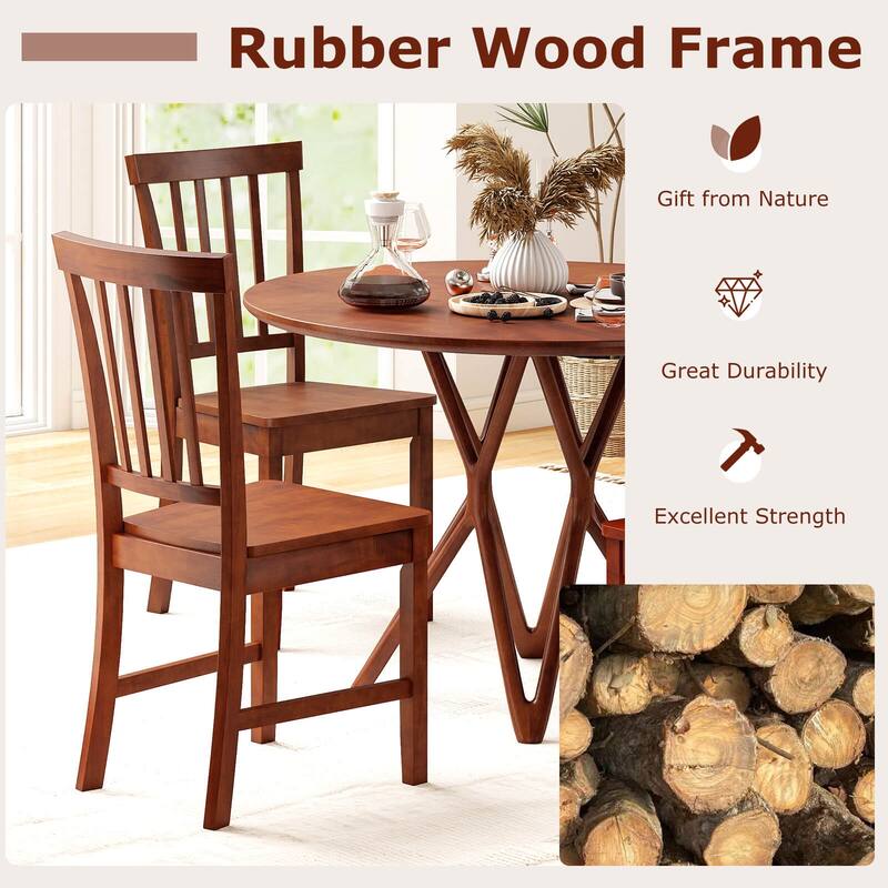 Costway 4 PCS Dining Chair Kitchen Spindle Back Side Chair with Solid - 16’’ x 15.5’’ x 36’’