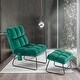 preview thumbnail 61 of 67, MCombo Accent Chair with Ottoman,Velvet Modern Side Pocket Metal Legs Club Chair,0014