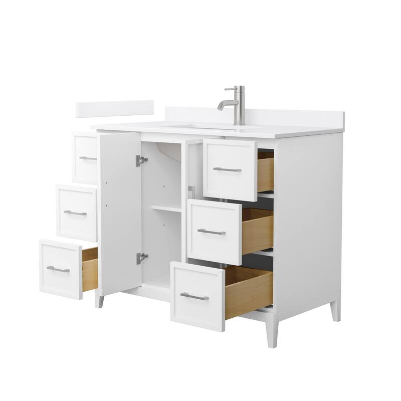 Elan 42-inch Single Vanity, Single Hole Quartz Top