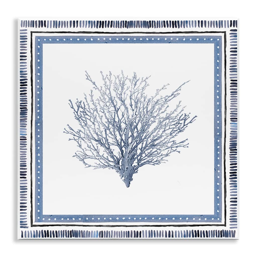 Stupell Bordered Oceanic Coral Wall Plaque Art Design By Lanie Loreth