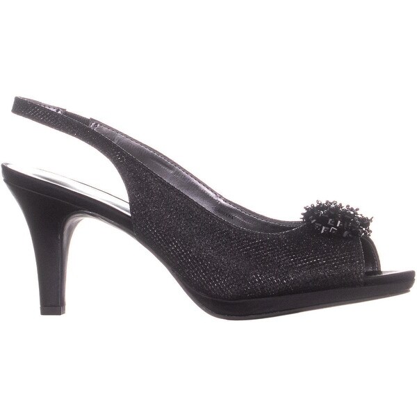 black slingback open toe shoes