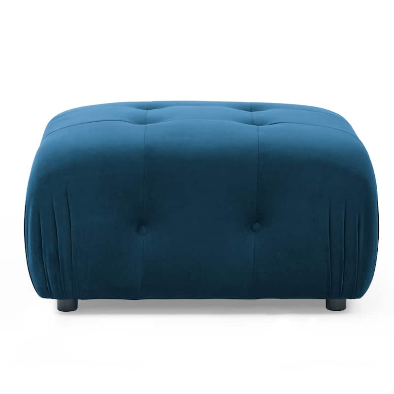 93" Velvet Modular Sectional Sofa with Button Tufted Design, Reversible Ottoman and DIY Combination