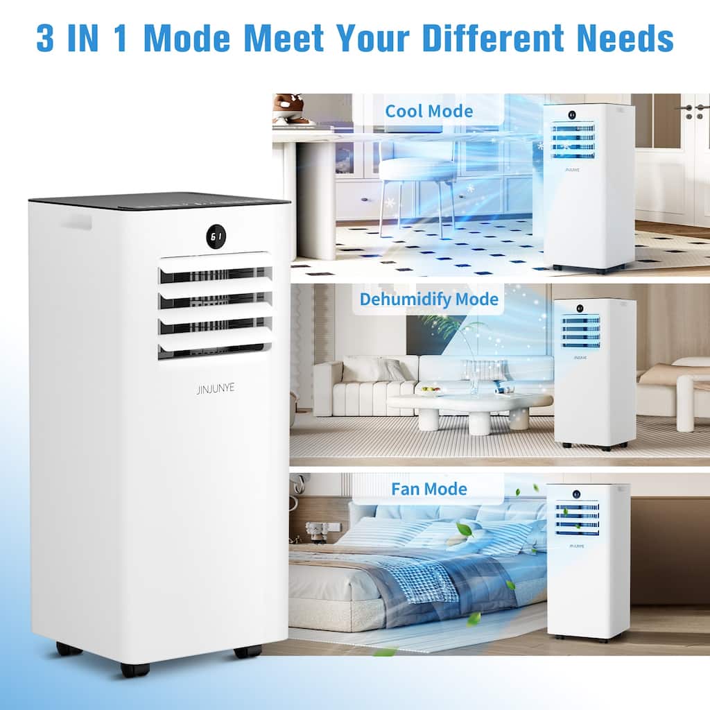 Compact 10000 BTU Portable AC Unit with Dehumidifier & Fan, Sleep Mode, Quiet Operation