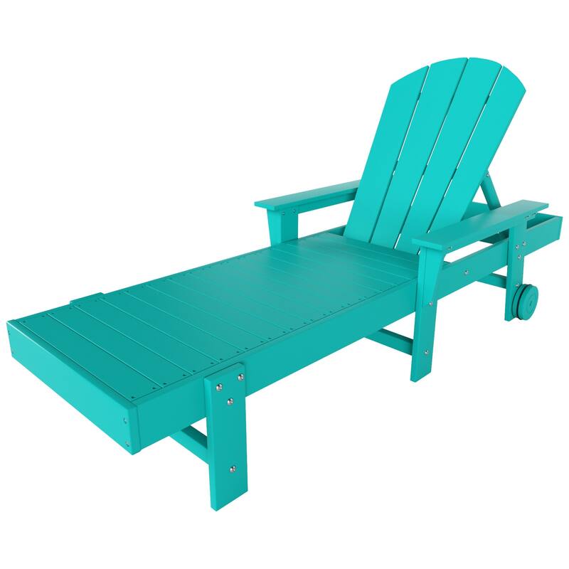 Polytrends Laguna Hdpe All Weather Outdoor Patio Pool Reclining Chaise Lounge With Arms And Wheels (Set Of 2)