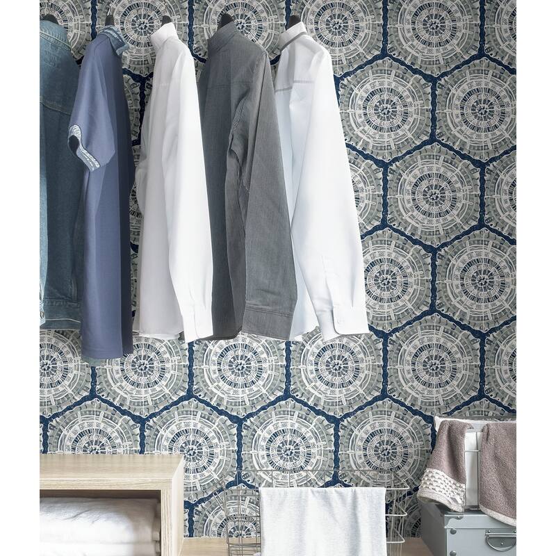 LiLi WhittWhitt Navy Harmony Peel & Stick Wallpaper