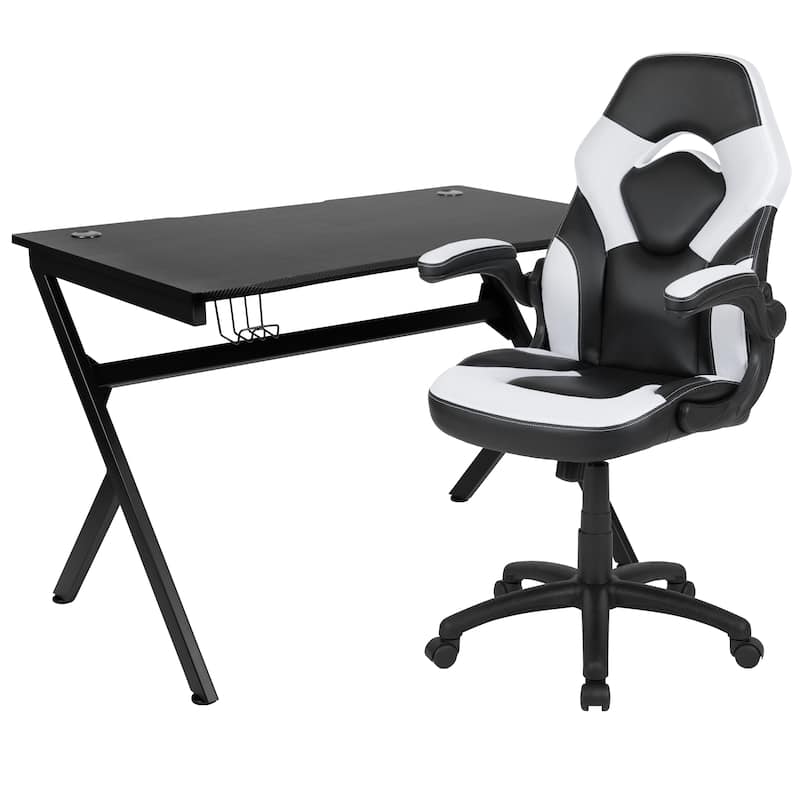 Gaming Desk Bundle - Cup/Headphone Holders, Wire Management