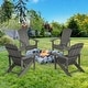 preview thumbnail 11 of 102, BONOSUKI Patio Adirondack Chair w/Cupholder,Weather Resistant-Set of 4