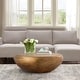 preview thumbnail 6 of 5, Pasargad Home Helios Drum Shape Coffee Table, Brass - W34.5"xD34.5"xH14.5"