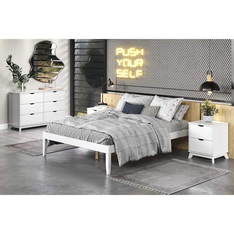 Purcell Solid Wood Platform Bed Frame - White - Full