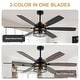 preview thumbnail 8 of 38, Cusp Barn 52/60/72 Inch Farmhouse Caged Ceiling Fan with Lights and Remote, Industiral 6 Speeds Chandelier Ceiling Fan