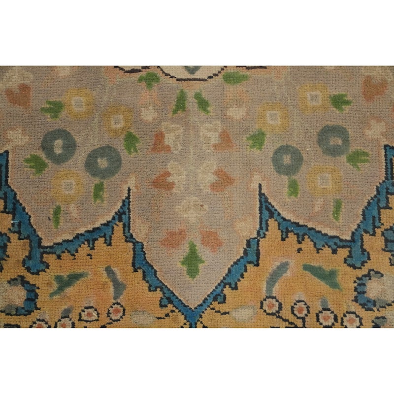 Hand Knotted Oriental 100% Wool Carpet Traditional Floral Oranges & Rust Tabriz Area Rug - 12' 7'' X 9' 10''