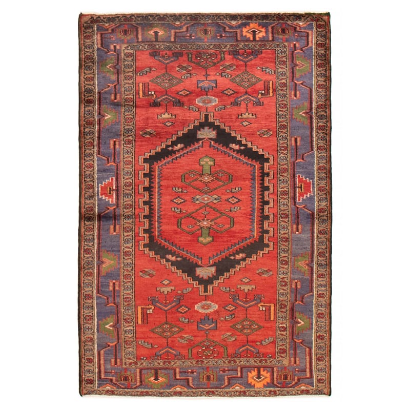 ECARPETGALLERY Hand-knotted Andelz Red Wool Rug - 4'3 x 6'11 - Red - 4'3 x 6'11