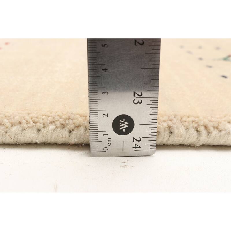 ECARPETGALLERY Hand Loomed Kashkuli Gabbeh Cream Wool Rug - 3'1 x 4'10