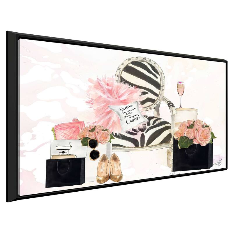"Shopping And Champane" by Jodi Print on Floating Canvas