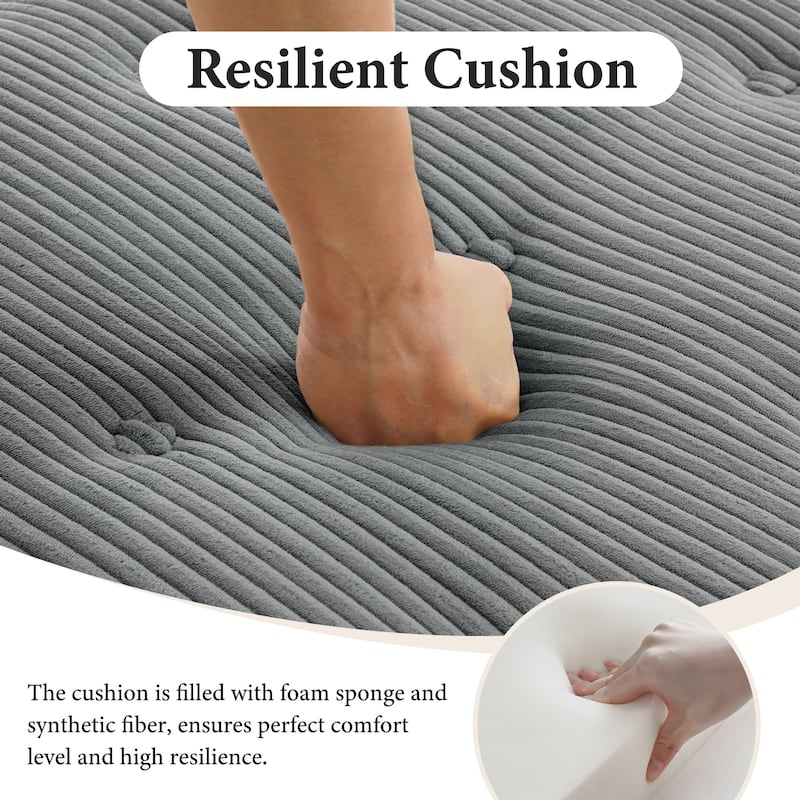 32.57" W Upholstered Corduroy Corner Accent Chair