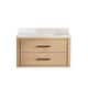 preview thumbnail 66 of 106, Cristo Floating Bath Vanity with White Quartz Stone Top without Mirror 36 in. - Fir Wood Brown