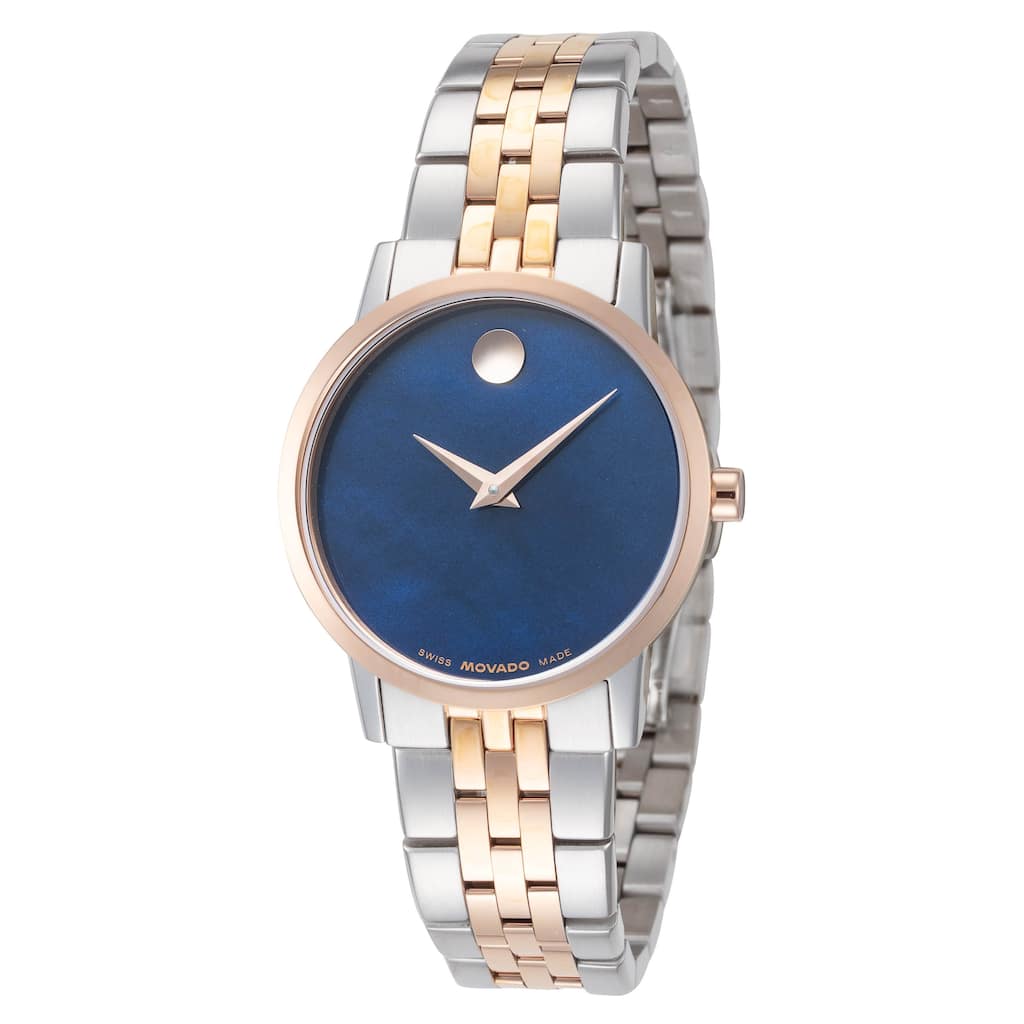 Movado Women's Museum 28mm Quartz Watch 0607268 - Blue Mother-of-Pearl - One Size